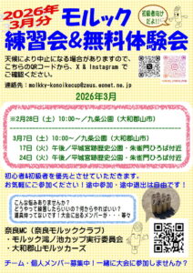 2026年3月分モルック練習会&無料体験会