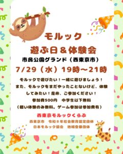 東京都西東京市　モルックで遊ぶ日＆体験会